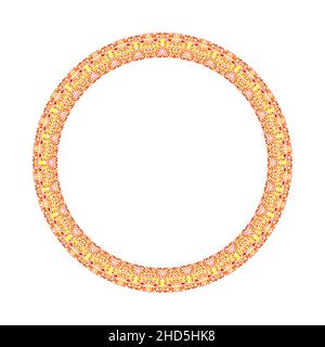 Geometrical floral round border - abstract vector element Stock Vector