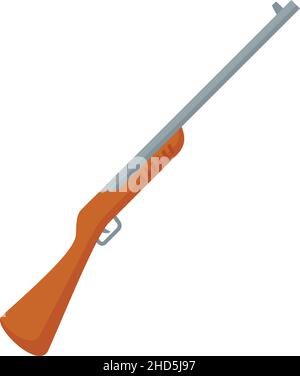 Safari hunting rifle icon. Flat illustration of safari hunting rifle vector icon isolated on white background Stock Vector