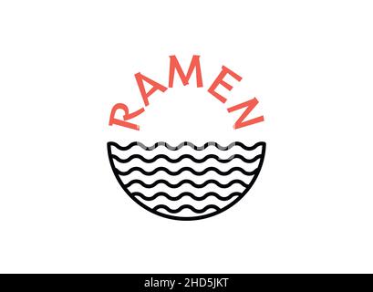 Ramen soup bowl logo template Stock Vector
