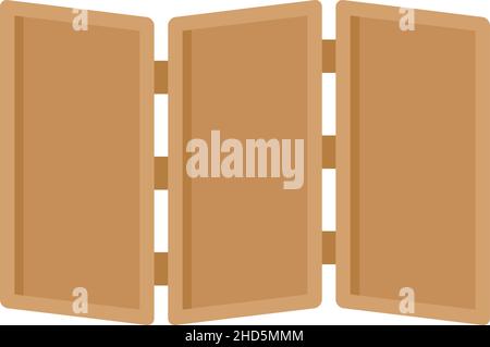 Folding wood wall icon. Flat illustration of folding wood wall vector icon isolated on white background Stock Vector