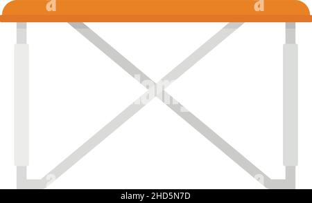 Folding steel table icon. Flat illustration of folding steel table vector icon isolated on white background Stock Vector
