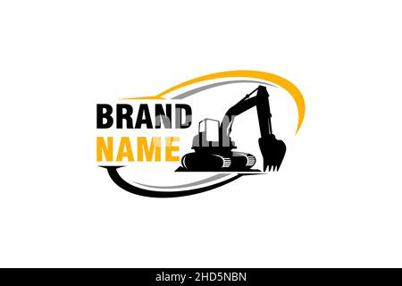 Excavator logo template vector. Heavy equipment logo vector for construction company. Creative excavator illustration for logo. Stock Vector
