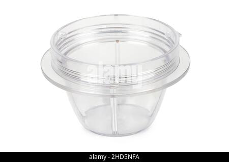Electric blender coffee grinder bowl, kitchen equipment isolated on white background. High resolution photo. Full depth of field. Stock Photo