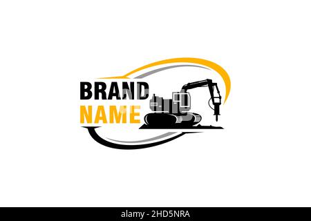 Excavator logo template vector. Heavy equipment logo vector for construction company. Creative excavator illustration for logo. Stock Vector