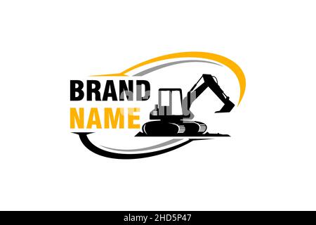 Excavator logo template vector. Heavy equipment logo vector for construction company. Creative excavator illustration for logo. Stock Vector