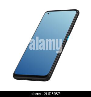 Realistic flat mock-up Zenfone Smartphone. Isolated Blank Template on white background. Vector illustration Stock Vector