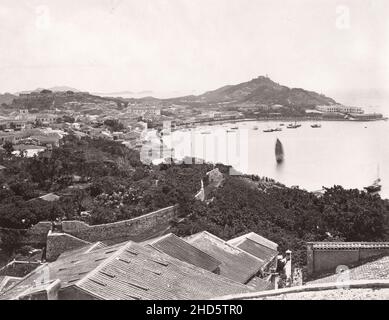 Vintage late 19th century photograph: View of Macau, Macao