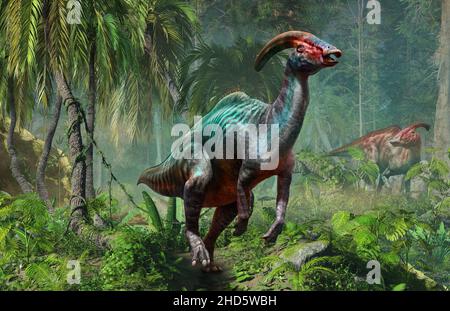 Parasaurolophus 3D Illustration Stock Illustration - Illustration of  parasaurolophus, cretaceous: 76809179