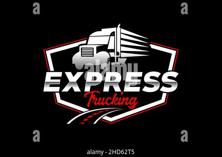 Truck silhouette abstract logo template vector. suitable for cargo logo, delivery cargo trucks, Logistic Stock Vector