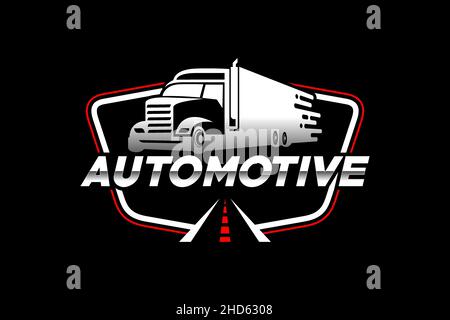 Truck silhouette abstract logo template vector. suitable for cargo logo, delivery cargo trucks, Logistic Stock Vector