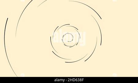 Radar screen background animation with scanning movement, seamless loop. Rotating black narrow lines forming funnel on light brown background. Stock Photo