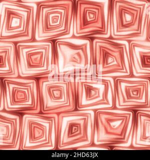 Large Bright Red Squiggly Swirly Spiral Squares Seamless Texture Pattern Stock Photo