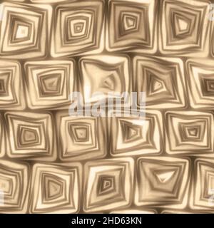 Large Earthy Brown Squiggly Swirly Spiral Squares Seamless Texture Pattern Stock Photo