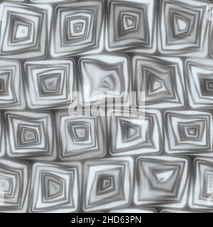 Large Grey Squiggly Swirly Spiral Squares Seamless Texture Pattern Stock Photo