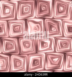 Large Pink Rose Squiggly Swirly Spiral Squares Seamless Texture Pattern Stock Photo