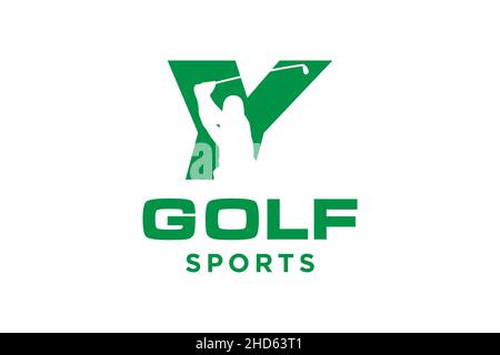 Alphabet letter icon logo Y for Golf logo design vector template, Vector label of golf, Logo of golf championship, illustration, Creative icon, design Stock Vector