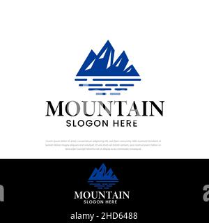 Iceberg geometric logo design, abstract mountain peak, modern, simple, symbol, icon, design template Stock Vector