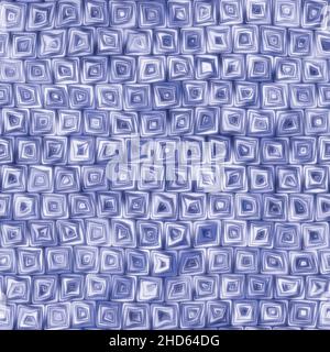 Tiny Blue Squiggly Swirly Spiral Squares Seamless Texture Pattern Stock Photo