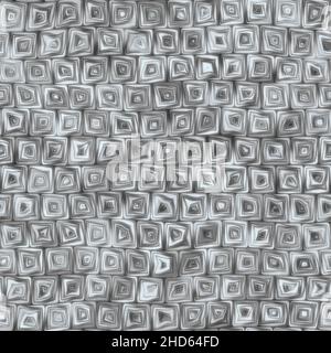 Tiny Grey Squiggly Swirly Spiral Squares Seamless Texture Pattern Stock Photo