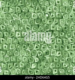 Tiny Minty Green Squiggly Swirly Spiral Squares Seamless Texture Pattern Stock Photo