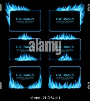 Burning fire flames with flashes, realistic vector Stock Vector Image ...