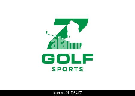 Alphabet letter icon logo Z for Golf logo design vector template, Vector label of golf, Logo of golf championship, illustration, Creative icon, design Stock Vector