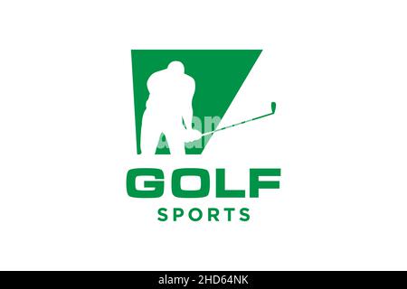 Alphabet letter icon logo V for Golf logo design vector template, Vector label of golf, Logo of golf championship, illustration, Creative icon, design Stock Vector
