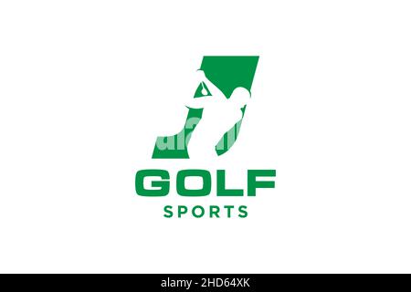 Alphabet letter icon logo J for Golf logo design vector template, Vector label of golf, Logo of golf championship, illustration, Creative icon, design Stock Vector