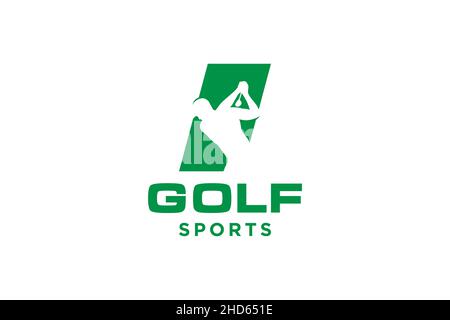 Alphabet letter icon logo I for Golf logo design vector template, Vector label of golf, Logo of golf championship, illustration, Creative icon, design Stock Vector