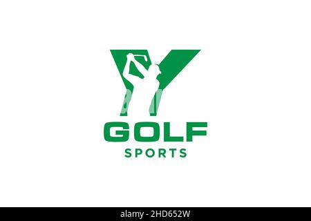 Alphabet letter icon logo Y for Golf logo design vector template, Vector label of golf, Logo of golf championship, illustration, Creative icon, design Stock Vector