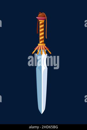 Magical cartoon glaive sword blade. Fantasy sword or medieval stiletto ...