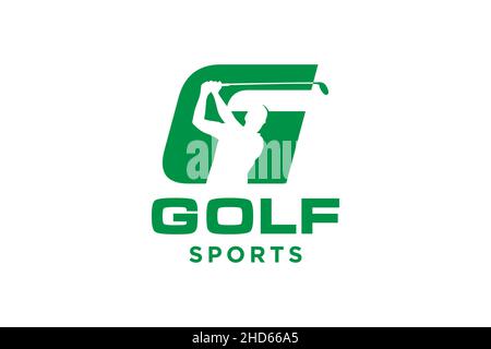 Alphabet letter icon logo G for Golf logo design vector template, Vector label of golf, Logo of golf championship, illustration, Creative icon, design Stock Vector