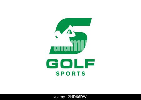 Alphabet letter icon logo S for Golf logo design vector template, Vector label of golf, Logo of golf championship, illustration, Creative icon, design Stock Vector