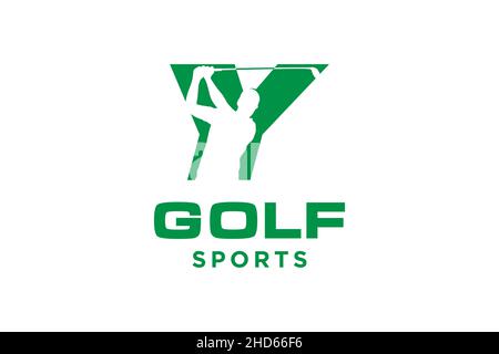 Alphabet letter icon logo Y for Golf logo design vector template, Vector label of golf, Logo of golf championship, illustration, Creative icon, design Stock Vector