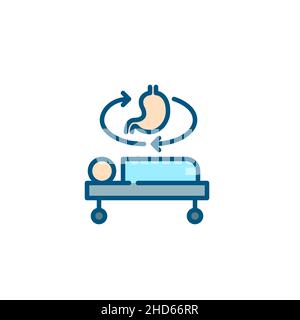 Augmented reality technology used to create a hologram in a surgery. Pixel perfect, editable stroke color icon Stock Vector