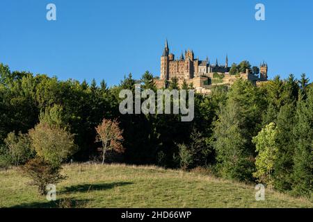 Castle Hohenzollern near Bisingen in the swabian alps, Germany Stock Photo