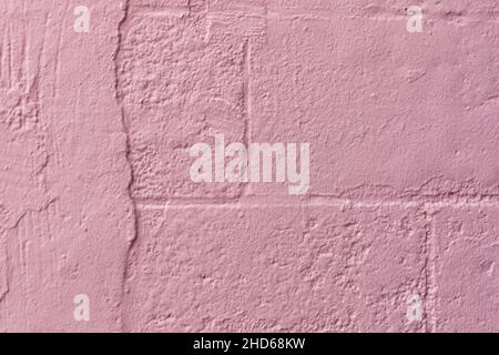 Abstract pink painted old brick wall textured background Stock Photo