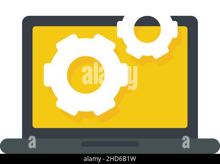 Testing laptop software icon. Flat illustration of testing laptop software vector icon isolated on white background Stock Vector