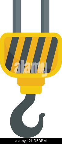 Industrial hook crane icon. Flat illustration of industrial hook crane vector icon isolated on white background Stock Vector