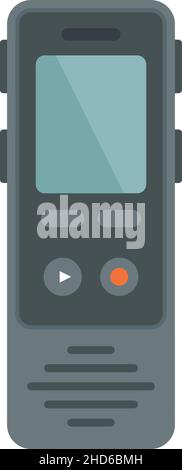 Linguist dictaphone icon. Flat illustration of linguist dictaphone vector icon isolated on white background Stock Vector