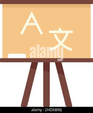 Linguist lesson board icon. Flat illustration of linguist lesson board vector icon isolated on white background Stock Vector