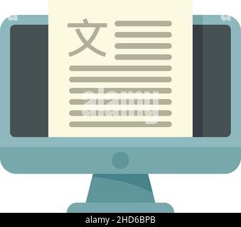 Online linguist lesson icon. Flat illustration of online linguist lesson vector icon isolated on white background Stock Vector