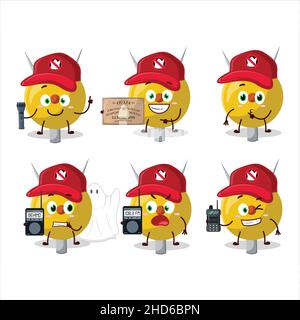 Ghost hunter cartoon term stationery character using camera. Vector illustration Stock Vector