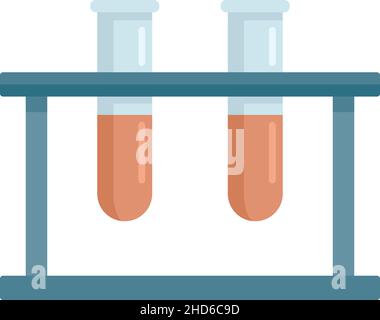 Test tubes stand icon. Flat illustration of test tubes stand vector icon isolated on white background Stock Vector