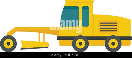 Grader machine truck icon. Flat illustration of grader machine truck vector icon isolated on white background Stock Vector