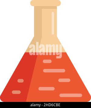 Biophysics flask icon. Flat illustration of biophysics flask vector icon isolated on white background Stock Vector