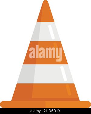 Demolition road cone icon. Flat illustration of demolition road cone vector icon isolated on white background Stock Vector