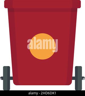 Room service garbage cart icon. Flat illustration of room service garbage cart vector icon isolated on white background Stock Vector