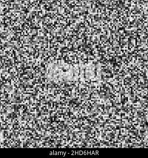 Abstract white to black pixels seamless pattern, monochrome vector background Stock Vector