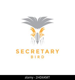 face art secretary bird logo design vector graphic symbol icon illustration creative idea Stock Vector